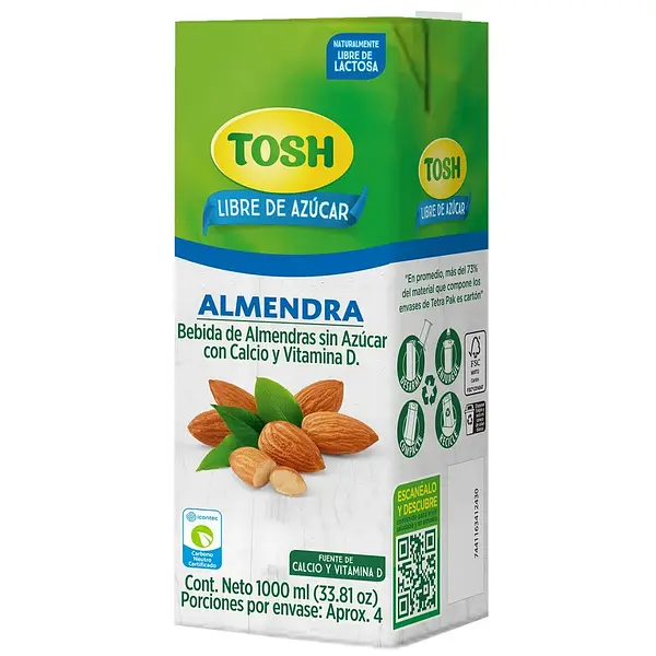 BEBIDA DE ALMENDRA TOSH * 1L