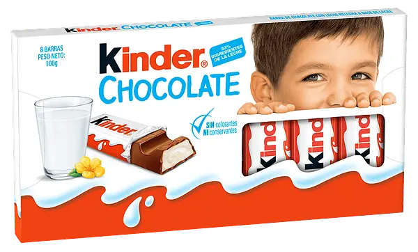 CHOCOLATINA BARRA KINDER*8U*100GR