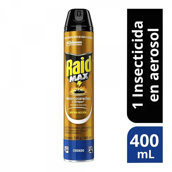 INSECTICIDA AEROSOL CUCARACHA RAID*400ML