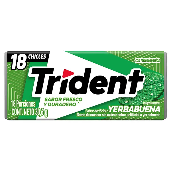 CHICLE YERBABUENA TRIDENT*18U
