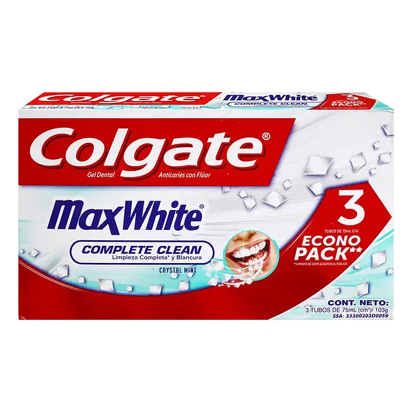 CREMA DENTAL COLGATE MAXWHITE*3U*75ML