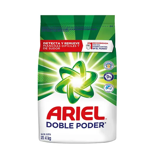 DETERGENTE POLVO DOBLE PODER ARIEL*4KL