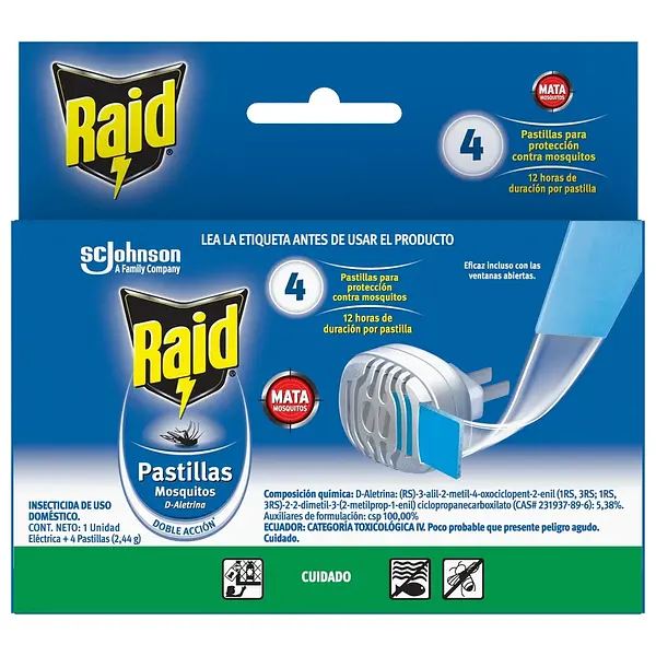 INSECTICIDA PASTILLA RAID*4UND