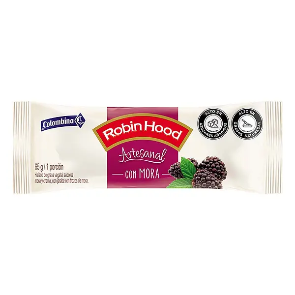 HELADO MORA ARTESANAL COLOMBINA*65G