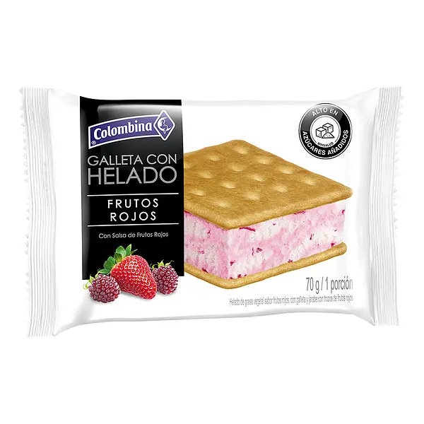 HELADO GALLETA FRUTOS ROJOS COLOMBINA*70G