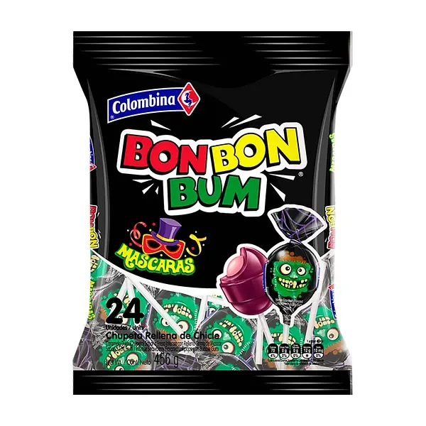 CARAMELO CHUPETA MASCARAS BOBONBUM*24U