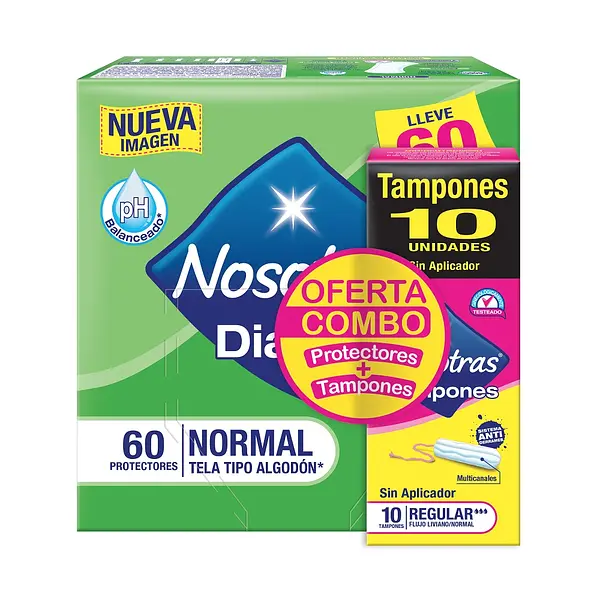 PROTECTOR DIARO*60+TAMPONES*10U NOSOTRAS