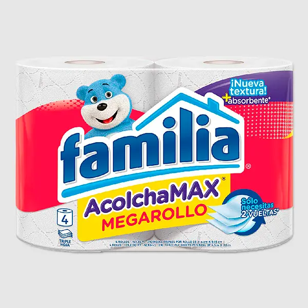 PAPEL HIGIENICO MEGARROLLO FAMLIA*4U