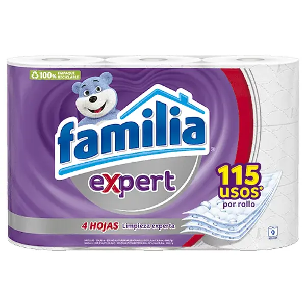 PAPEL HIGIENICO FAMILIA EXPERT * 9UND