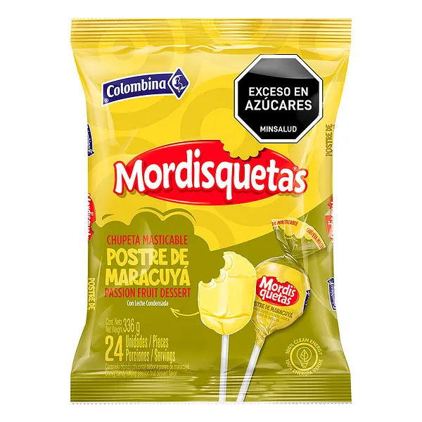 CARAMELO CHUPETA MORDISQUETA MARACUYA COLOMBINA*24U