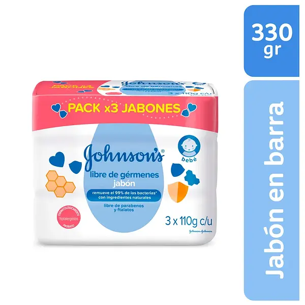 JABON BARRA LIBRE JOHNSONS *3*330 GR
