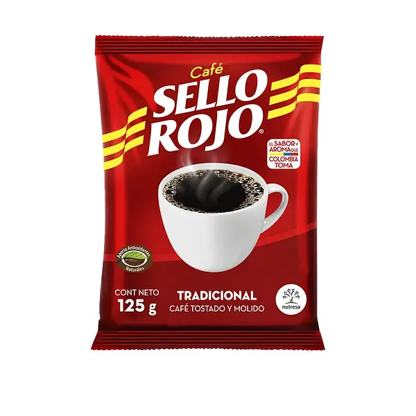 CAFE MOLIDO TRADICIONAL SELLO ROJO*125G