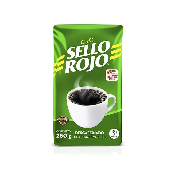 CAFE MOLIDO DESCAFEINADO SELLO ROJO*250G