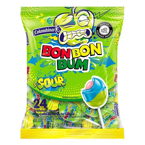 CARAMELO CHUPETA SOUR BONBON BUM *24U
