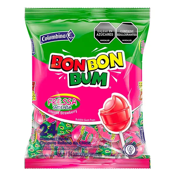 CARAMELO CHUPETA FRESA BOBONBUM*24U