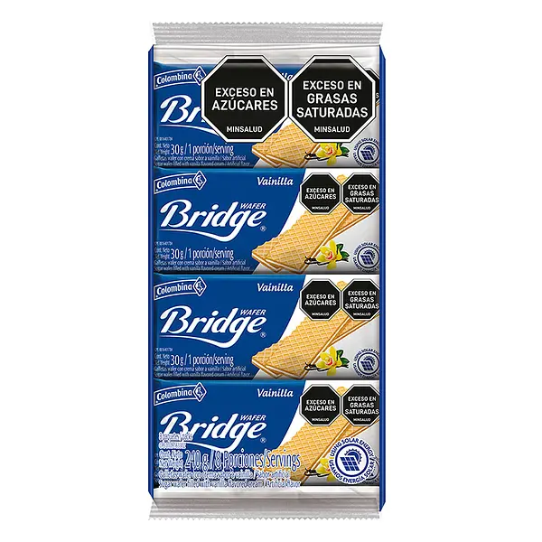GALLETA WAFER VAINILLA BRIDGE*240GR*8U