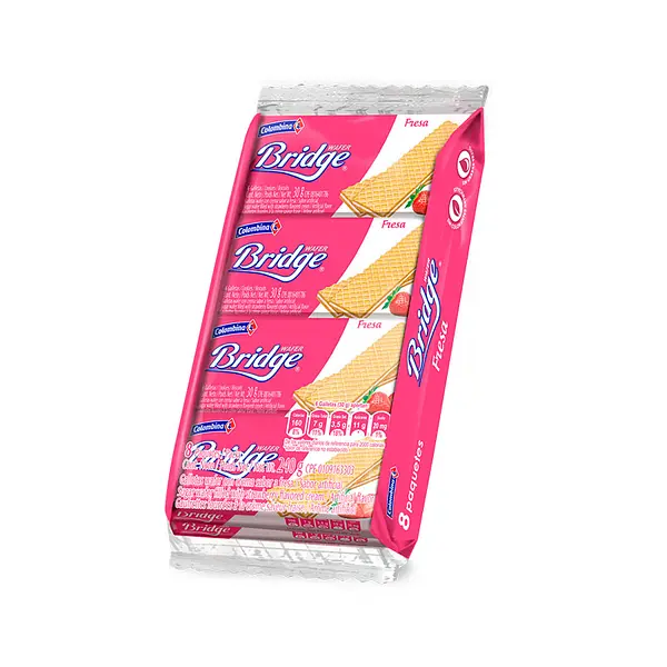 GALLETA FRESA WAFER BRIDGE*240GR