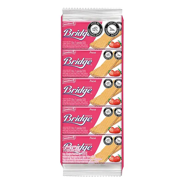 GALLETA FRESA WAFER BRIDGE*10U