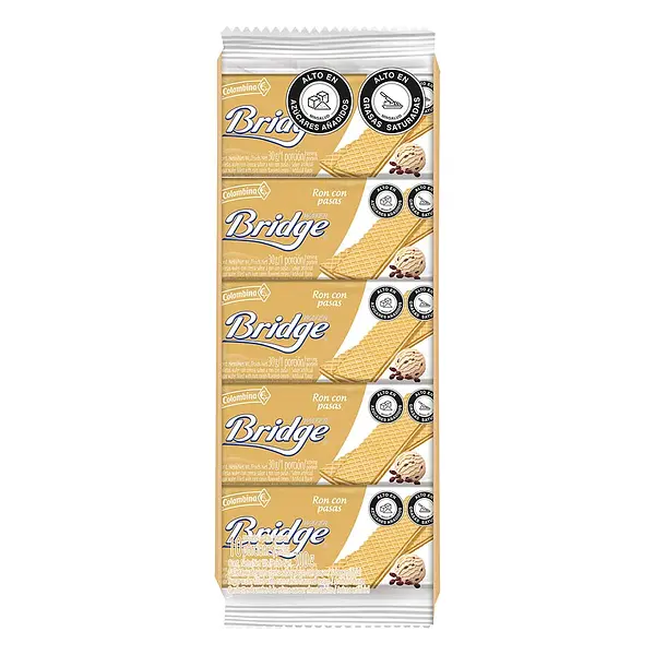 GALLETA RON/PASAS WAFER BRIDGE*10U