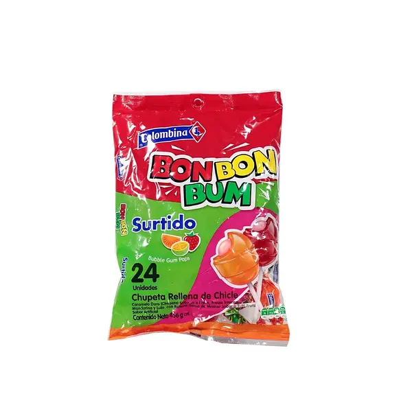 CARAMELO CHUPETA TRICOLOR BOBONBUM*24U