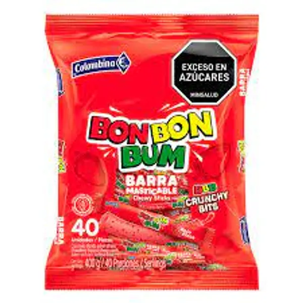 CARAMELO BARRA FRUTOS ROJ BONBON BUM*40U