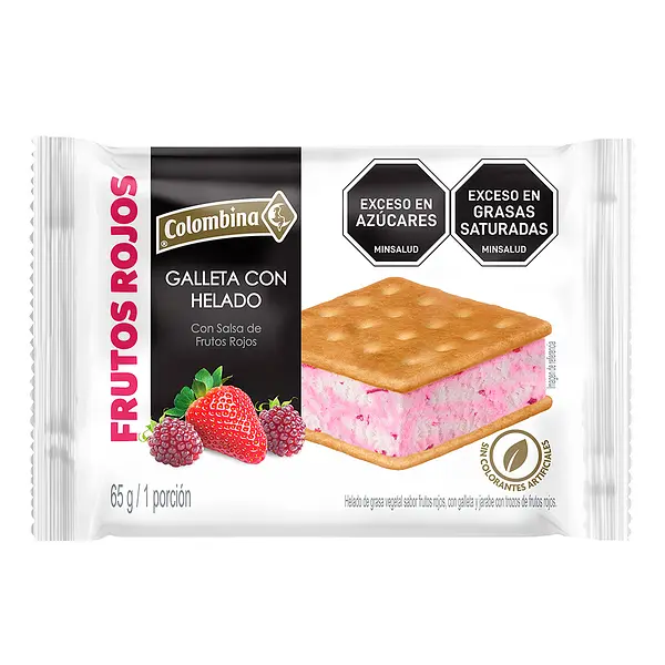 HELADO GALLETA FRUTOS ROJOS COLOMBINA*65G