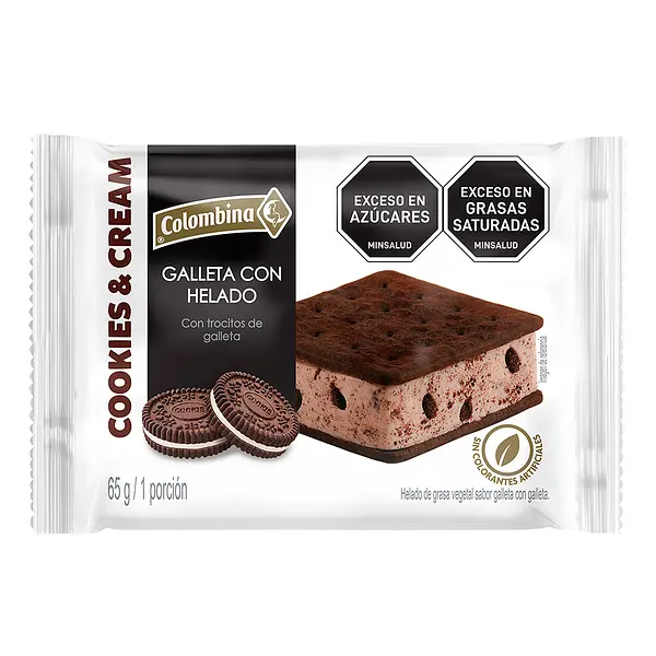 HELADO GALLETA COOKIES&CREAM COLOMBINA*65G