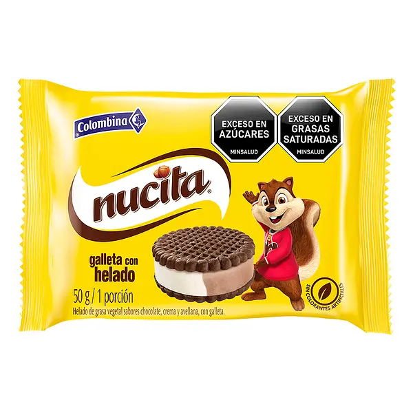 HELADO GALLETA NUCITA COLOMBINA*50G
