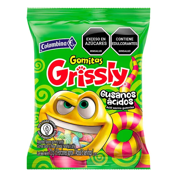 GOMA GUSANO ACIDO GRISSLY*70G