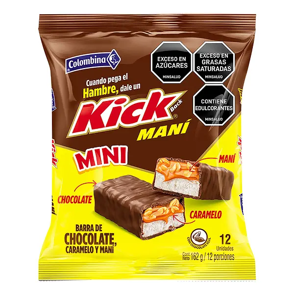CEREAL BARRA CHOCOLATE MANI KICK*12U