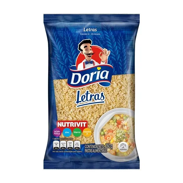PASTA LETRAS DORIA*250G