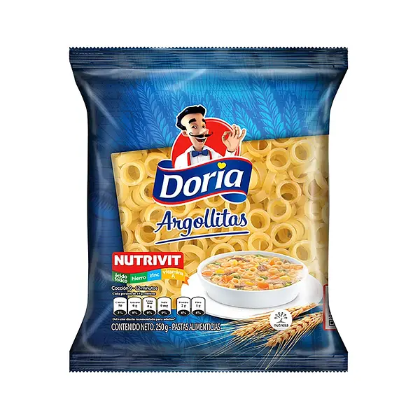 PASTA ARGOLLITAS DORIA*250GR
