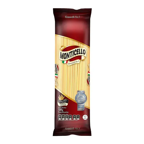 PASTA VERMICEL NO.3 MONTICELLO *500 GR