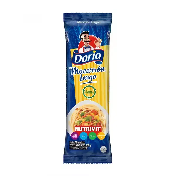 PASTA MACARRON LARGO DORIA*250GR