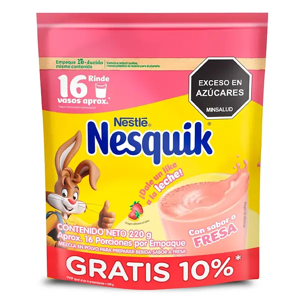 BEBIDA INSTANTANEA FRESA NESQUIK*220G