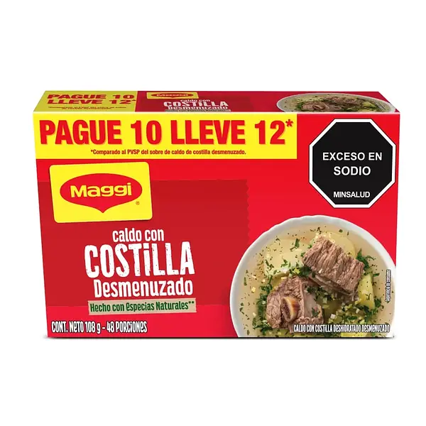 CALDO DESMENUZADO COSTILLA MAGGI*12U