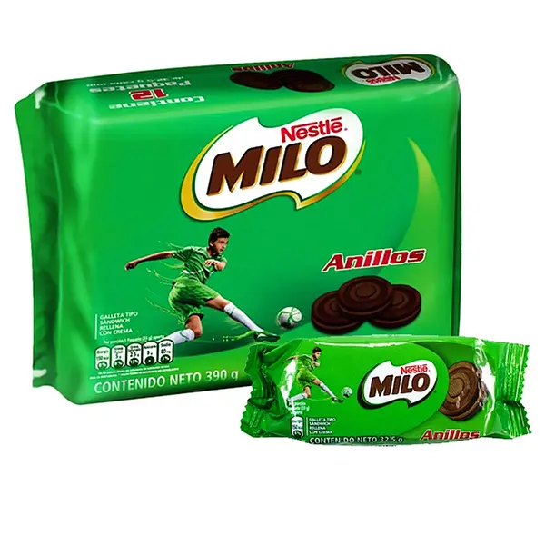 GALLETA SANDWHICH MILO*12U