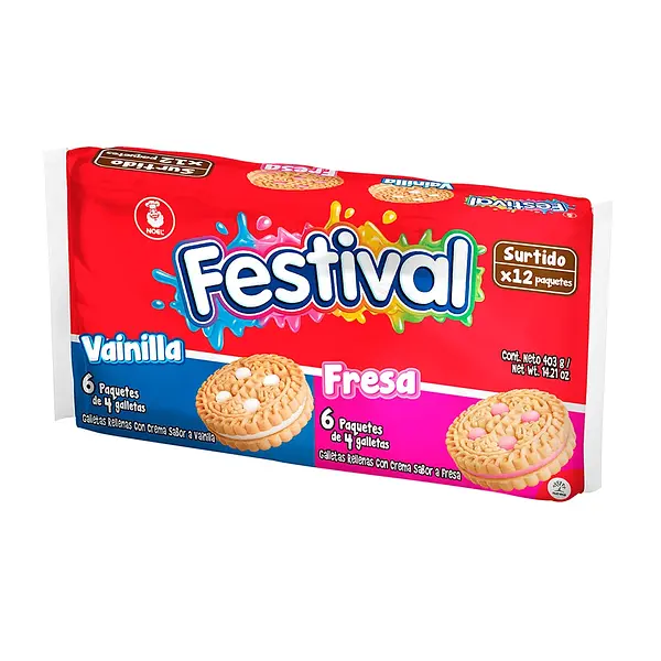 GALLETA VAINILLA/FRESA FESTIVAL*12U
