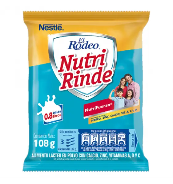 LECHE POLVO NUTRI RINDE EL RODEO*108G