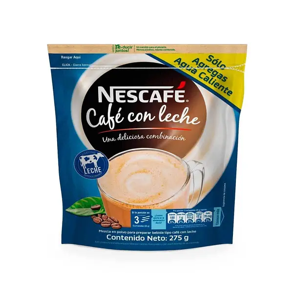 CAFE INSTANTANEO NESCAFE CON LECHE * 275