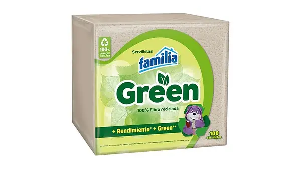SERVILLETA RECICLADA GREE FAMILIA*100UN