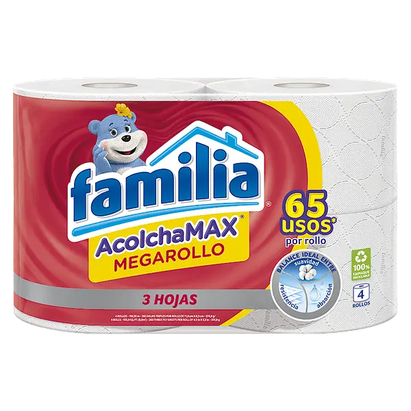 PAPEL HIGIENICO ACOLCHAMAX FAMILIA*4U