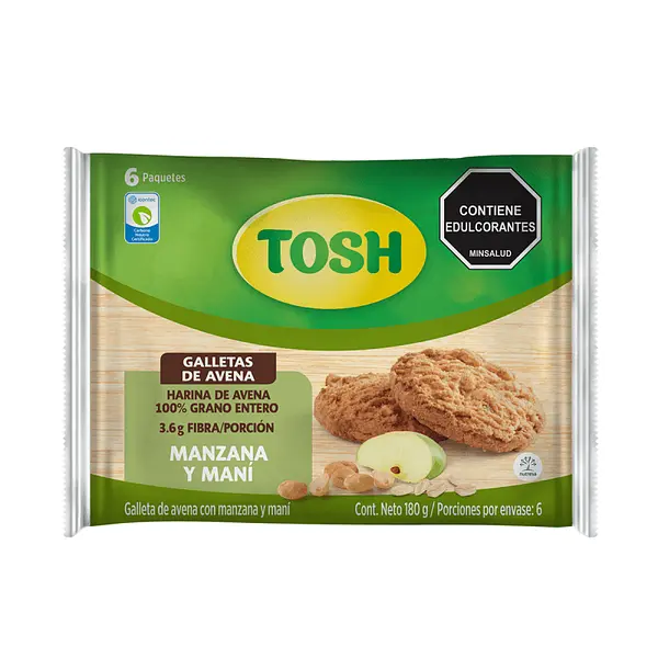 GALLETA AVENA MANZANA TOSH*6U