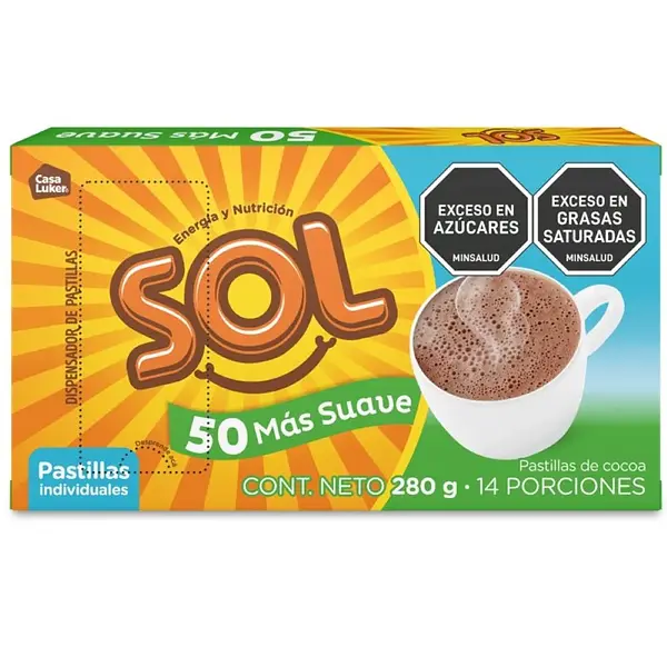 CHOCOLATE MESA 50%MENOS AZUCAR SOL*280G