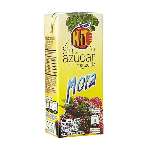 JUGO SIN AZUCAR MORA SIN HIT*200ML