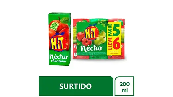 JUGO NECTAR SURTIDO HIT*200ML*6U