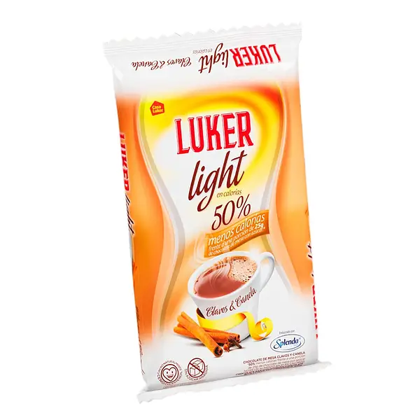CHOCOLATE MESA LIGHT CLAVOS Y CANELA LUKER*125G