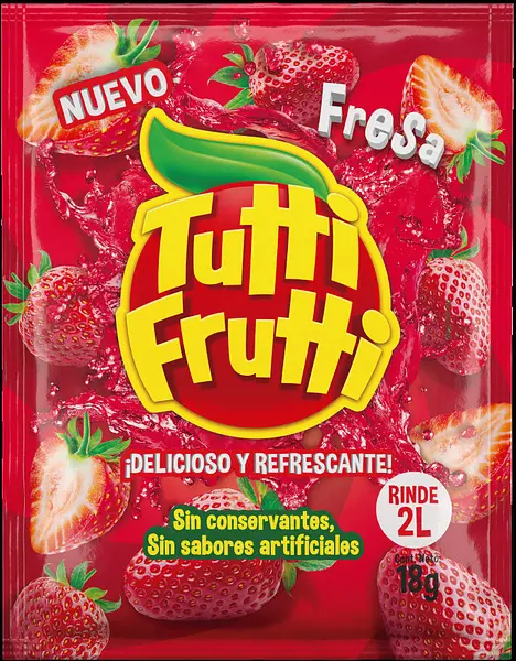 REFRESCO POLVO FRESA TUTTI FRUTTI*18G