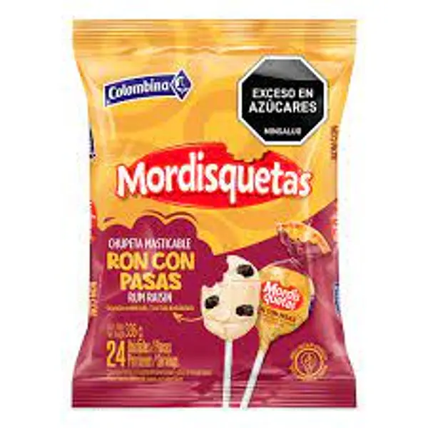 CARAMELO CHUPETA MORDISQUETA PASAS COLOMBINA*24U