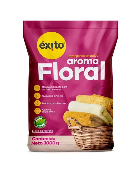 DETERGENTE POLVO FLORAL EXITO * 3000G
